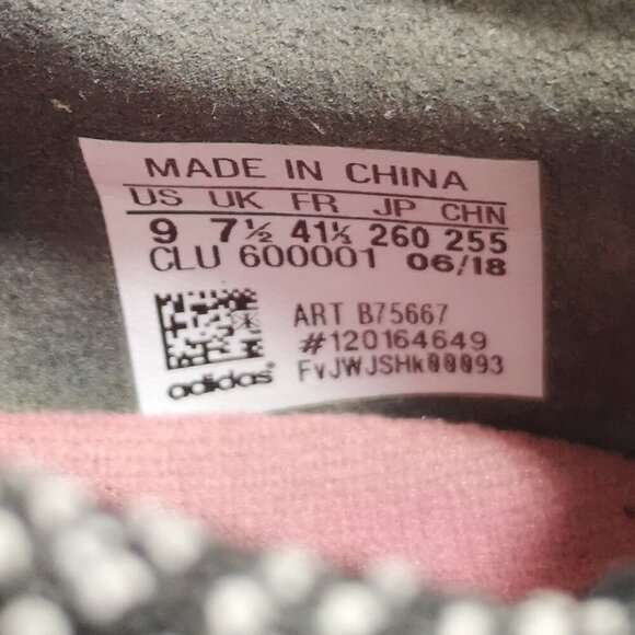 Adidas Pure Boost Ladies Size 9 Black White Red Lightweight Sneakers - Picture 7 of 8